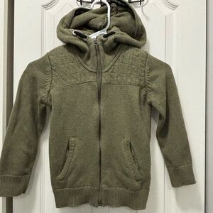 Zara Kids Olive Green Quilted Hoodie Size 7
